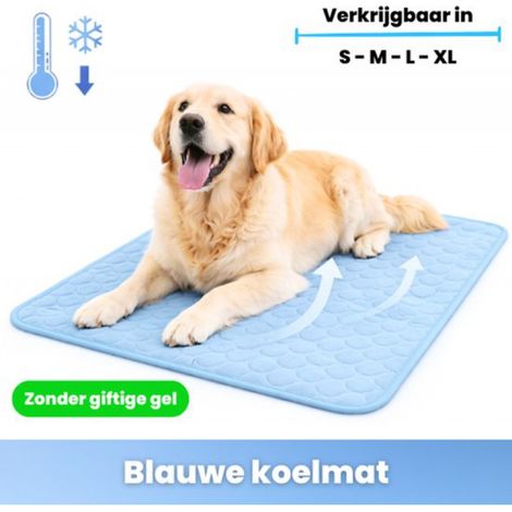 Kühlmatte für Hunde und Katzen  Blau XL  100 x 70 cm  Kühlmatte ohne giftiges Gel  Natürlicher Kühleffekt  Rutschfest  Waschbar (1/5)