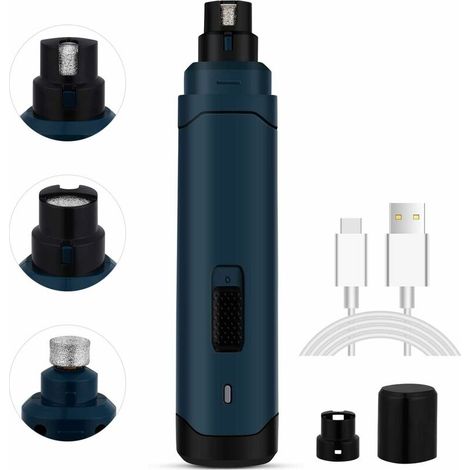 BRAVIX Lime à Ongles Électrique Chien, Coupe Ongle pour Chien,Chat et Lapin, Lime Griffes Electrique avec 2 Vitesses, Ultra-Silencieux, USB Charge Rapide, Sûr et Adapté à Tous Les Animaux