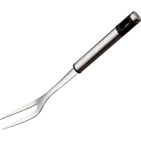 Fourchette à barbecue en acier inoxydable argenté, outil de grillade pour barbecue d'extérieur (1/4)