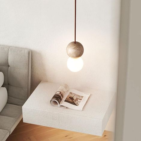 Style japonais wabi-sabi travertin jaune naturel petit lustre créatif bar restaurant entrée chambre chevet lustre applique murale (1/5)