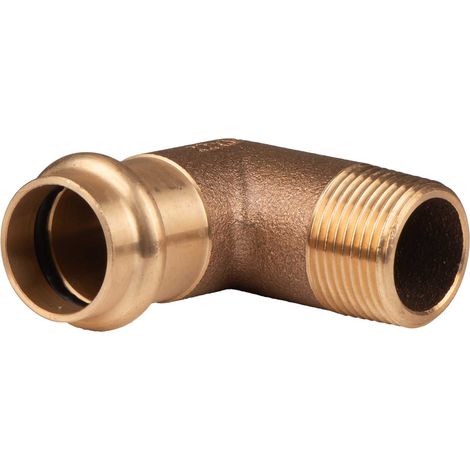 Kupfer Pressfitting Winkel 90° aus Rotguss 22 mm - 3/4" AG V+M-Kontur DVGW