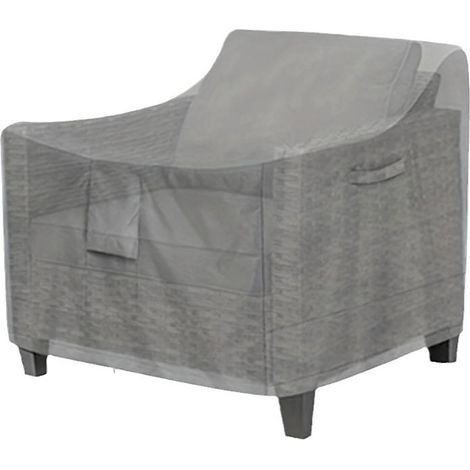 Housse de fauteuil/canapé - Tissu Oxford - Protection extérieure anti-poussière - Gris - 89x97x59/79cm (1/4)