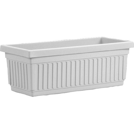 Jardinière rectangulaire en Plastique léger pour intérieur et extérieur avec Drainage pour Rebord de fenêtre, Herbes, Fleurs, Blanc (1/3)