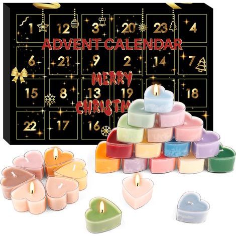 Calendrier de l'Avent bougies 2025 pour femmes, calendrier de l'Avent de Noël 2025 pour adultes, calendrier de compte à rebours de 24 jours avec bougies d'aromathérapie, cadeaux de Noël pour femmes et (1/5)
