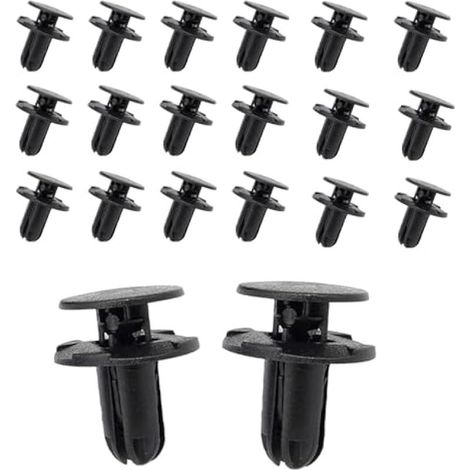 Fogfar Lot de 20 pinces de retenue pour pare-chocs avant de voiture, J-37 - 865952T500 - Clip de retenue à pousser pour capot de moteur, compatible avec Hyundai Santa Fe Tucson (noir)