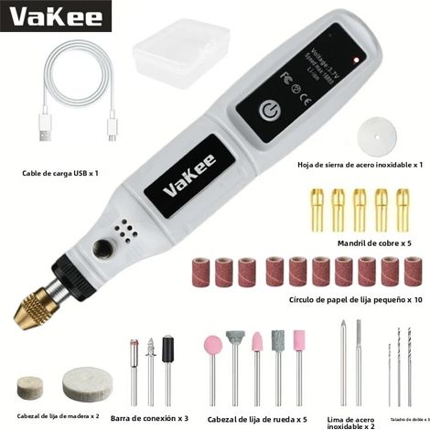 (Blanc 2) Mini perceuse rechargeable USB, outil rotatif, mini polisseuse