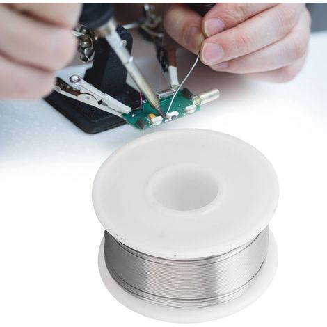 Fil de plomb-étain 63-37, teneur en colophane : 1,8 %, diamètre du fil : 0,6 mm, 105 g (1/5)
