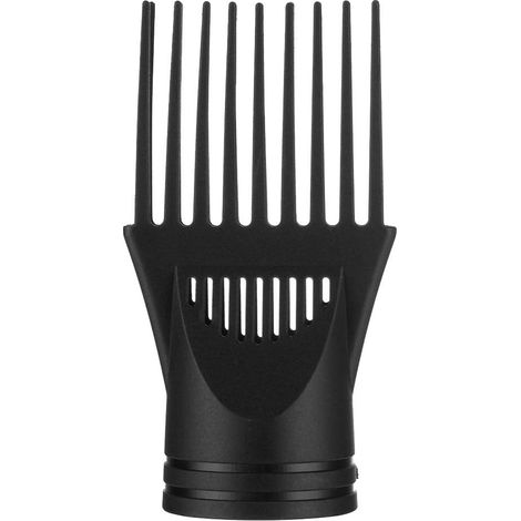 Peine secador universal negro para alisar el cabello. Boquilla de dientes anchos resistente al calor para peinado profesional. (1/4)