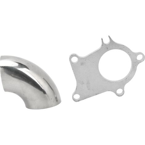 Bride de collecteur turbo avec coude 90° 2,5 pouces résistant haute température compatible T3 T4 5 boulons (1/5)