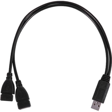 USB 2.0 A Stecker auf 2 Dual USB Buchsen Y Splitter Hub Adapterkabel (1/5)