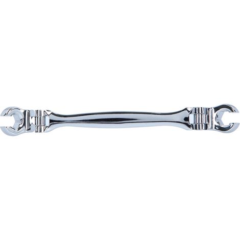 Kstools – Jeu de clés polygonales doubles ouvertes 10x11 mm – Tête inclinable 180° pour accès en espaces restreints – Acier Chrome Vanadium