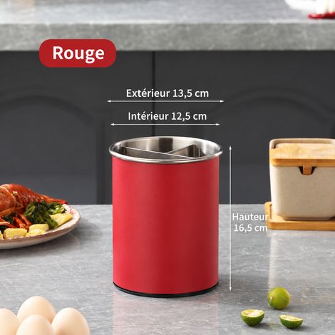 Porte-baguettes et range-couverts rotatif en acier inoxydable rouge 16,5 x 13,5 cm rouge réf 9372 18 × 15 × 15 cm 600 g – Livraison gratuite