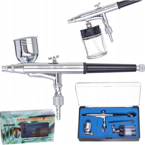 AEROGRAFO PROFESSIONALE FENGDA 0,3 MM 2 SERBATOI LATERALI DOPPIA AZIONE (1/5)