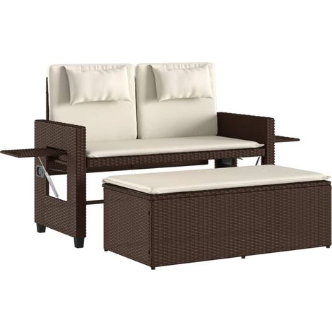 Maison Exclusive - Sillón reclinable de jardín con cojines ratán