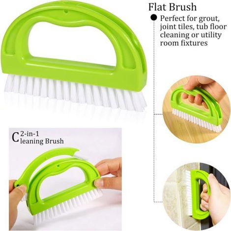 Brosse de nettoyage de coulis – Brosse de nettoyage des joints de carrelage avec poils en nylon Lot de 4 en 1. (1/4)