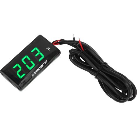 Medidor digital de temperatura del agua ultradelgado de 12 V con pantalla LCD para motocicletas, con adaptador para sensor de 18 mm.
