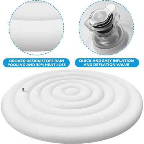 Couverture pour spa gonflable (1,37 m) - Couverture pliable et économe en énergie pour spas extérieurs ronds et gonflables (1/5)