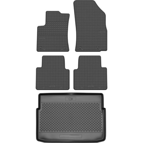 Set di tappetini in gomma per auto e tappetino per bagagliaio per Opel Crossland X Crossover del 2017