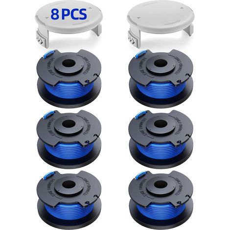 Kit de bobines de fil de coupe pour tondeuse à gazon — Compatible avec les tondeuses à gazon Ryobi série One+ — Diamètre : 1,65 mm × Longueur : 3,4 m — Kit de remplacement AC14RL3A (comprend 6 fils de (1/5)
