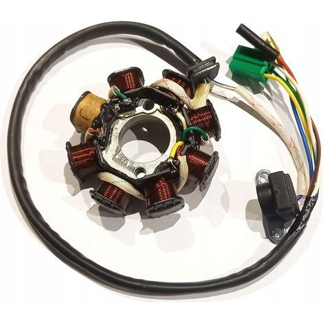 Lot de 2 stators d'allumeur 8 bobines compatibles avec scooters 125/150 4T GY6, quad ATV, Romet, Junak et Barton, allumage fiable pour moteur 4 temps. (1/5)