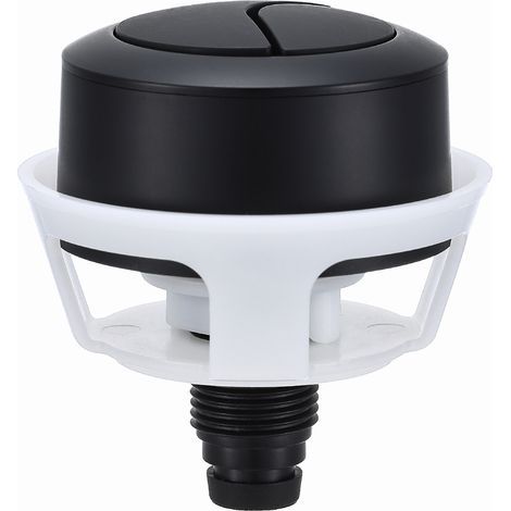 Replacement toilet flush button, black round head push button, dual flush system (1/5)