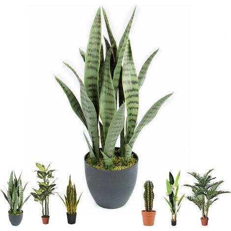 Künstliche Sansevieria 70 cm mit Topf Plastikpflanzen zur Gartendekoration für Innen- und Außenbereiche