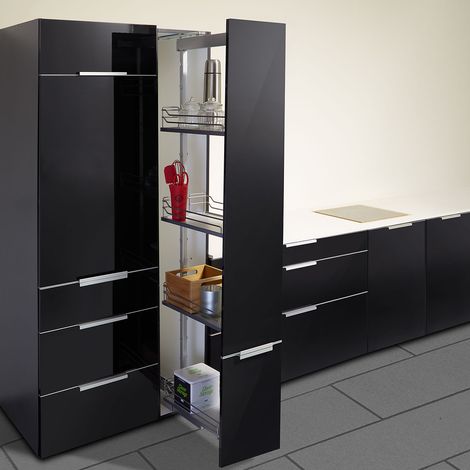 Kesseböhmer DISPENSA-X ARENA Classic silbergrau Apothekerauszug 100 Kg Tragkraft für Korpusbreite 300 mm u. Korpusinnenhöhe 1200 - 1600 mm (1/5)