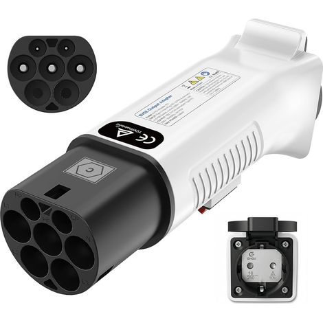 Type 2 to Schuko Adapter for Charging Station  230 V, 16 A, 3.68 kW, IP44  Type 2 to Schuko plug for electric bikes, scooters, motorcycles and quadricycles (1/5)
