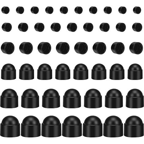 Hexagonal Nut Covers Protective Caps M4-M12 Plastic Black