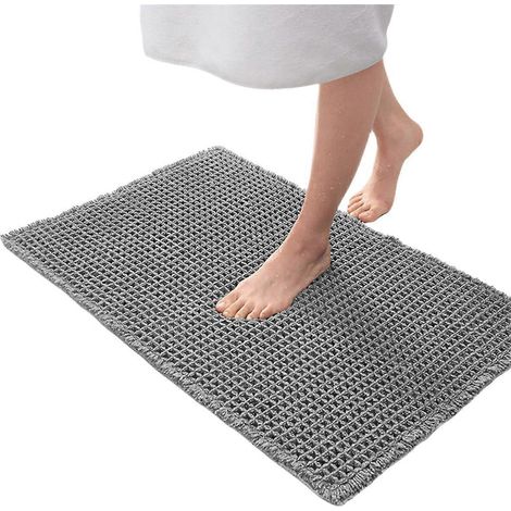Geprägte Badezimmer-Fußmatte, rutschfest, grau (1/5)