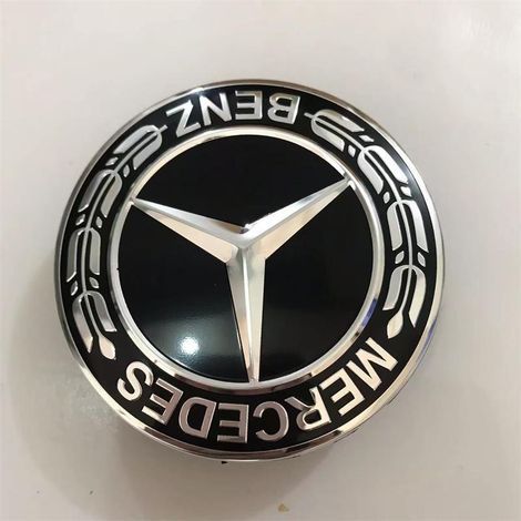Satz mit 4 Mercedes-Benz Radnabenkappen/Rademblemen – 75 mm, Schwarz (1/5)