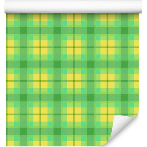 Papel pintado Candy Check verde y lima para salón y dormitorio 50x1000 cm (1/5)