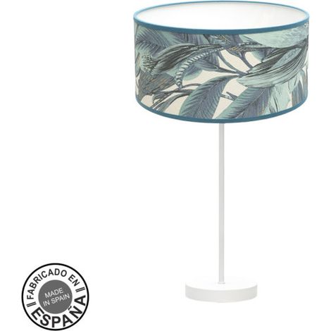 Alto Alger Lampada Da Tavolo 1xe27 Foglia Bianco/Blu 63x30x30 Cm