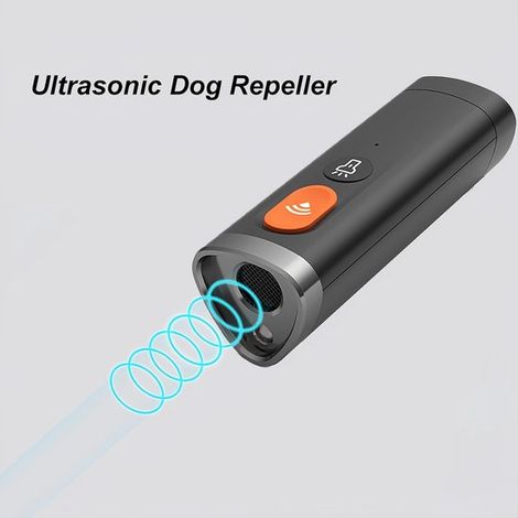Repellente per cani a ultrasuoni portatile con funzione torcia, antiabbaio, ricaricabile, resistente, per l'addestramento comportamentale, facile da usare. (1/5)