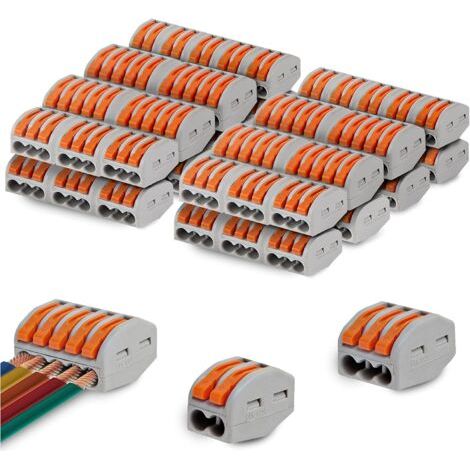 Bloc de Connecteurs Electriques Rapide Bloc de Connecteurs De Fil Avec Pinces À Levier Pour Câbles Métalliques Solides, Toronnés Et Flexibles - Ensemble de 50 (1/5)