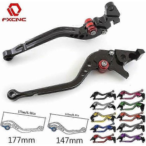 Accessoires moto pour Yamaha Raptor 350 YFM350R YFM 350 R 2004-2013 2012 2011 2010 2009 2008 : leviers de frein et d'embrayage réglables (violet, 177 mm). (1/5)