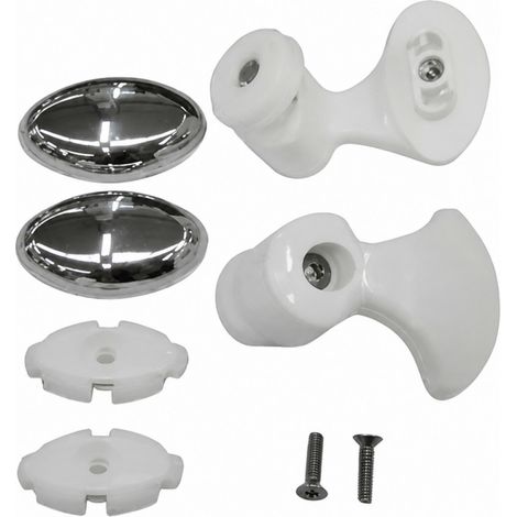 Kit di cuscinetti con staffe LUNES R Bianco / Cromo