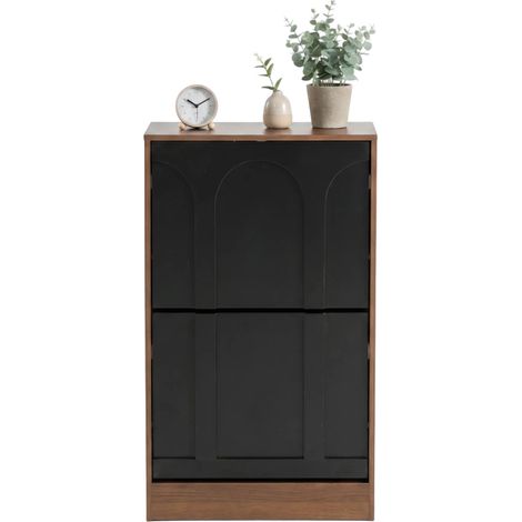Zapatero, compacto, 50 x 24 x 85 cm, negro (1/5)