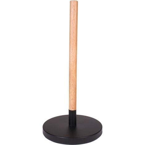 Support pour rouleau d'essuie tout en bois et métal