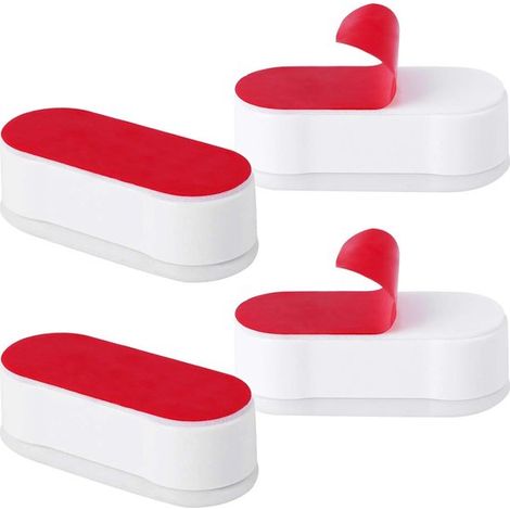 Paracolpi per sedile WC, confezione da 4 - Paracolpi autoadesivi per bidet - Universali - Ammortizzanti - Proteggono il sedile del WC (rosso) (1/5)