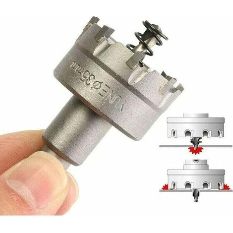 Basetbl – Juego de 6 brocas de corona de carburo de 16-60 mm – Para aluminio, acero, hierro, cobre y madera – Corte limpio y preciso (1/3)