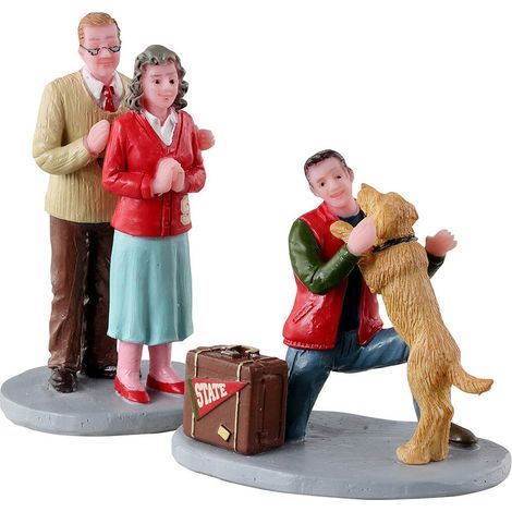 Willkommen zu Hause Set von 2 für Weihnachtsdorf
