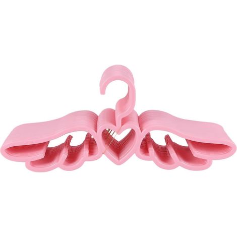 Lot de 20 cintres en plastique en forme d'ange volant, pour vêtements et chemises joli cintre rose en forme de cœur pour foulards et sous-vêtements. (1/5)