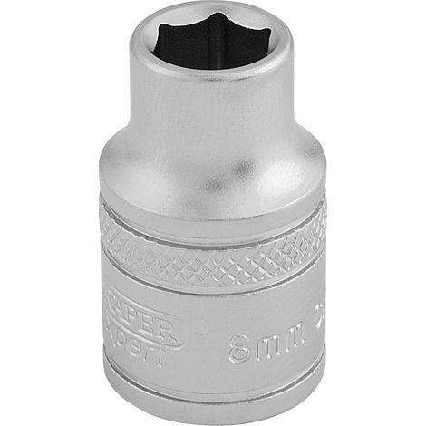 Draper D-MM/MS Square Drive 6-Point Metric Socket, Blue, 8.2 mm, 3 cm (30 mm)