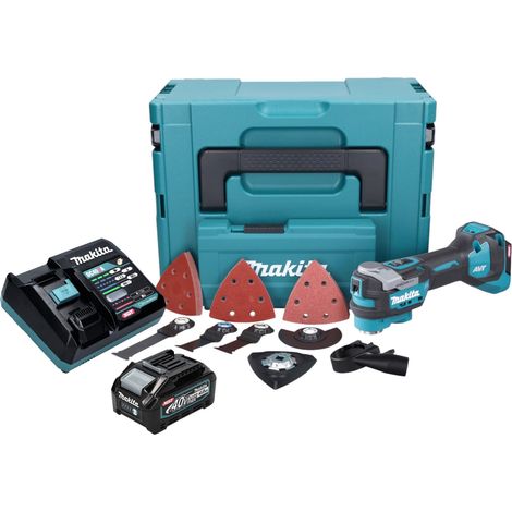Makita TM 001 GM103 Herramienta multifunción sin cable 40 V máx. Starlock Max sin escobillas + 1x batería 4,0 Ah + juego de accesorios de 37 piezas + cargador + Makpac (1/5)