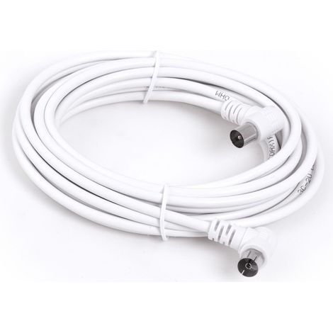 Cable antena conectores acodados 5m blanco axil (1/3)