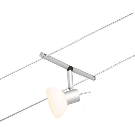 Paulmann CorDuo, punto luce per sistema di cavi per faretti, 94449, Sheela, massima CC 10 Watt, lampade con cavi, estensibile, cromato, opaco, in plastica, GU 5,3, senza lampadine (1/5)