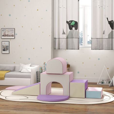 Module en 7 parties pour favoriser le développement de la motricité des bébés, parcours de motricité en mousse EPE pour enfants d'âge préscolaire, multicolore (1/5)