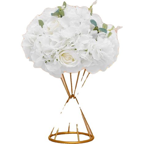 Bouquet de Boules de Fleurs, Matériau en Soie et Plastique, 10 Boules de Fleurs, Dimensions 40x40x20 cm, Diamètre de la Base 20 cm, Arrangement Fait Main (1/5)