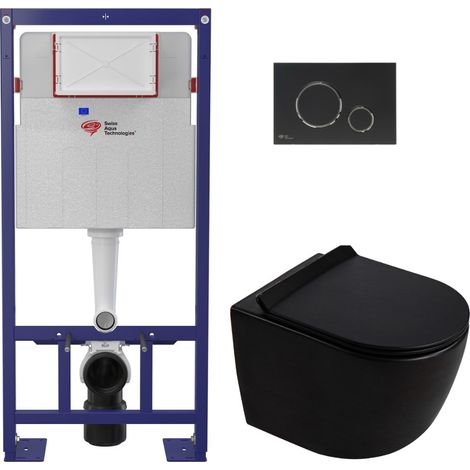 Pack WC bâti-support autoportant + WC suspendu sans bride Ceramia PixL avec abattant SoftClose + plaque (STCEPXBMT02-U)